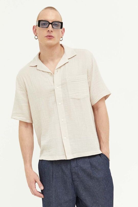 

Рубашка из хлопка Abercrombie & Fitch, бежевый
