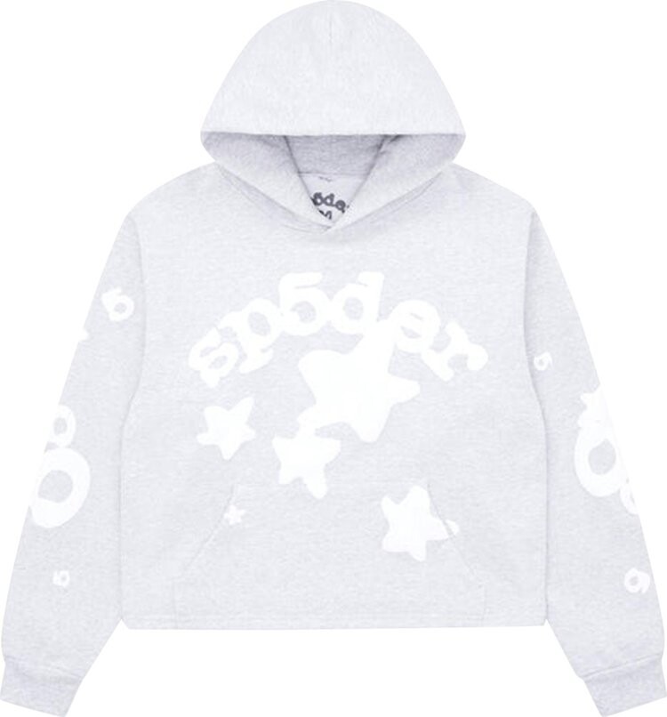 

Худи Sp5der Cropped Beluga 'Heather Grey', серый
