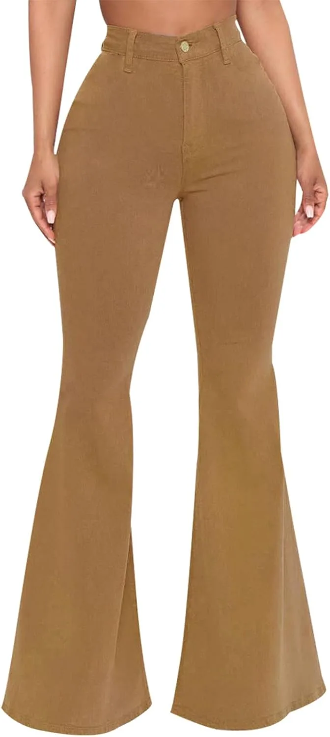 

FZYLQY Flare Jeans для женщин, буткат Bell Bottom джинсы High Waisted Stretch