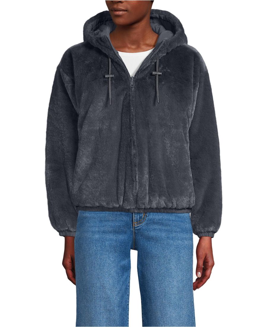 

Женская двусторонняя утепленная стеганая куртка FeatherFree с ромбовидным рисунком Lands' End, Lunar gray