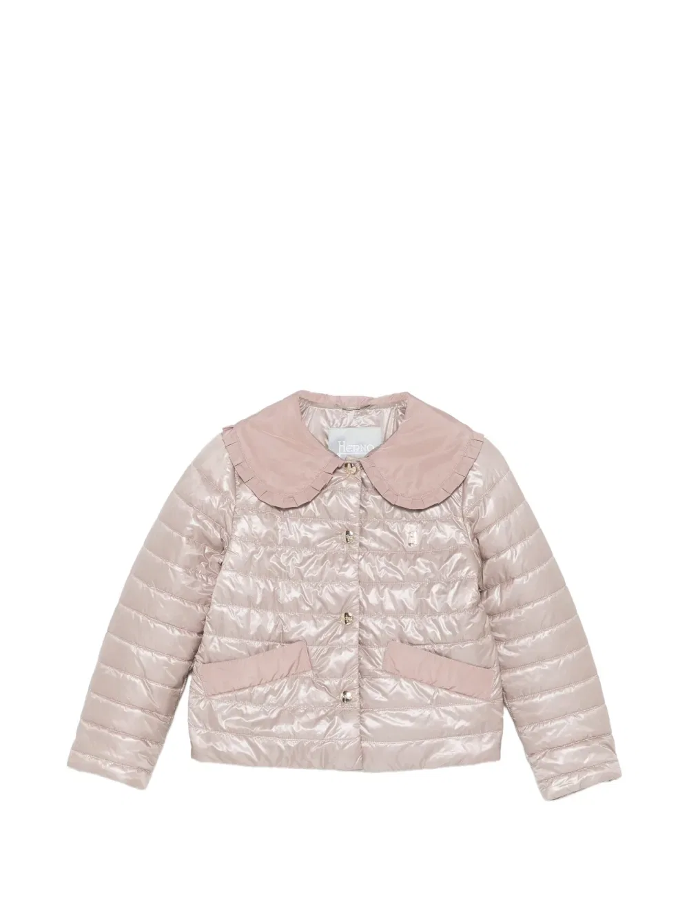 Стеганая куртка с оборками Herno Kids, розовый