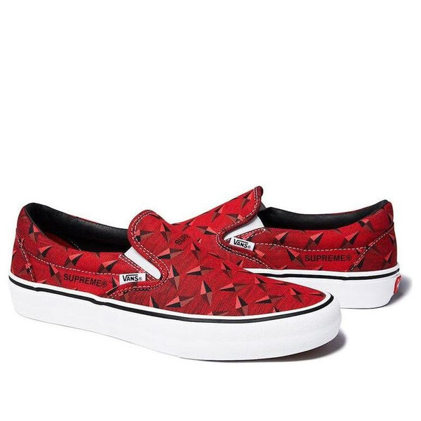 

Кроссовки x supreme slip-on ss19 diamond plate collection red Vans, красный