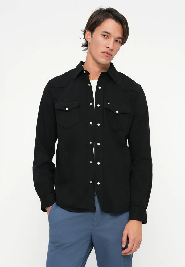Рубашка из выстиранного денима стандартного кроя Tommy Hilfiger, Black — фото 4