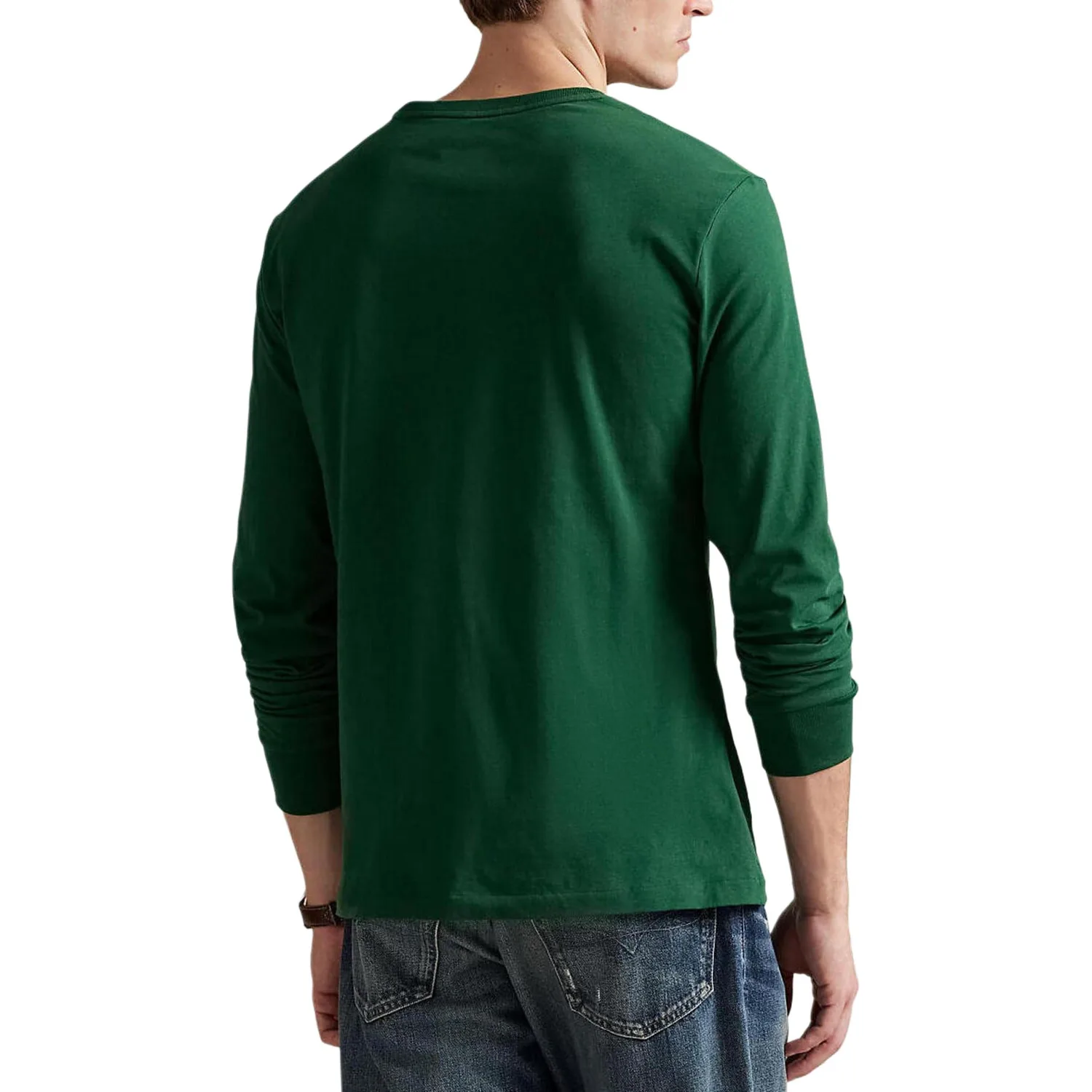 Polo Ralph Lauren Футболка Custom Slim Fit мужская зеленая — фото 3