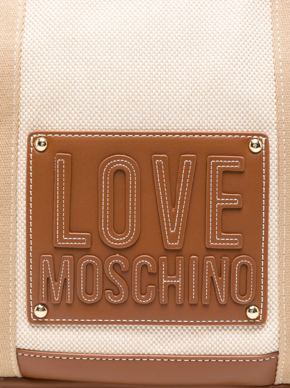 

Сумка-тоут с логотипом Love Moschino, бежевый