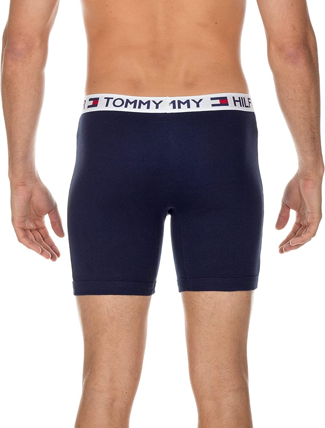 Мужское нижнее белье Tommy Hilfiger, классика, 4 пары боксеров, эксклюзивно на Amazon, 2 Navy, 1 White, 1 Red — фото 4