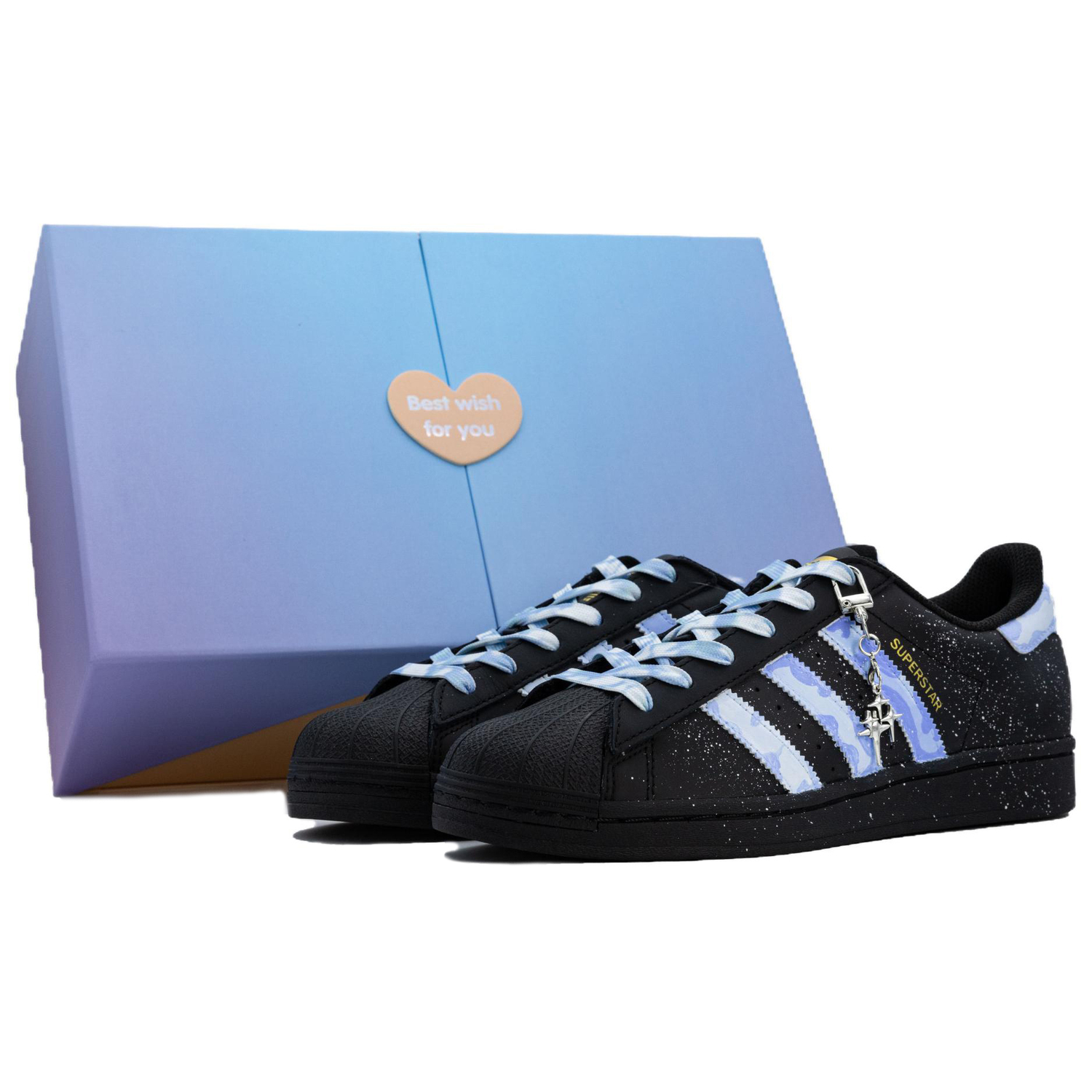 

Adidas Originals Кроссовки SUPERSTAR Dark Blue Starlight Box низкие унисекс черные с темно-синим звездным сиянием, цвет Dark Blue Starlight (Navy Blue Box)