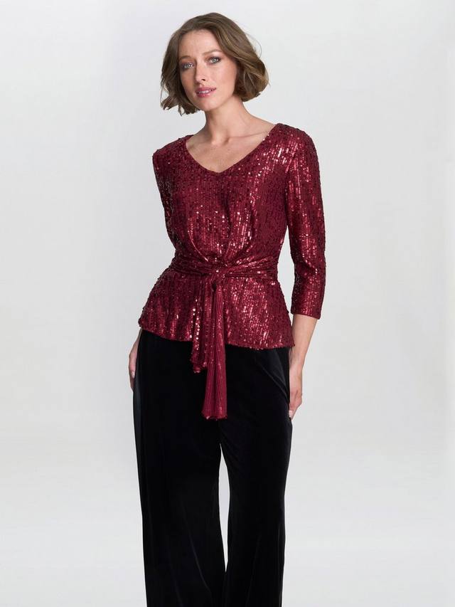 

Блузка Tessie с пайетками, три четверти и поясом Gina Bacconi