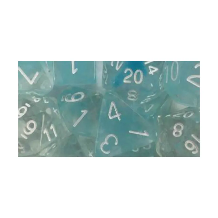 

Многогранные игральные кости — ледник с белыми цифрами (15), Game Dice - Diffusion (Role 4 Initiative)