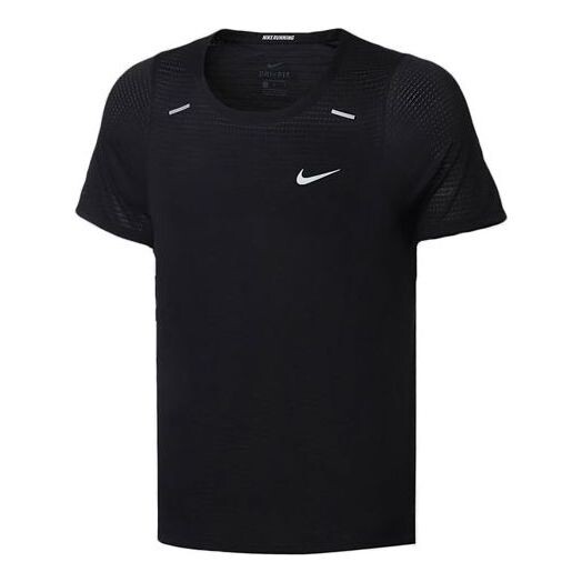 

Футболка rise 365 men's running top men black Nike, черный
