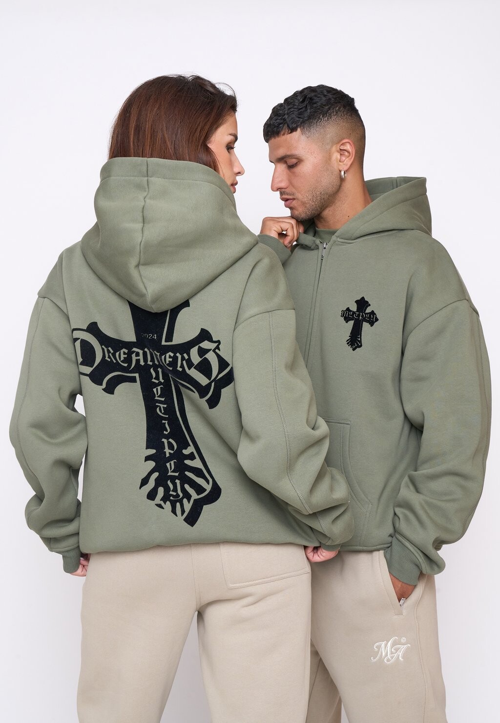 

Толстовка на молнии OVERSIZE CAVALRY Multiply Apparel, хаки