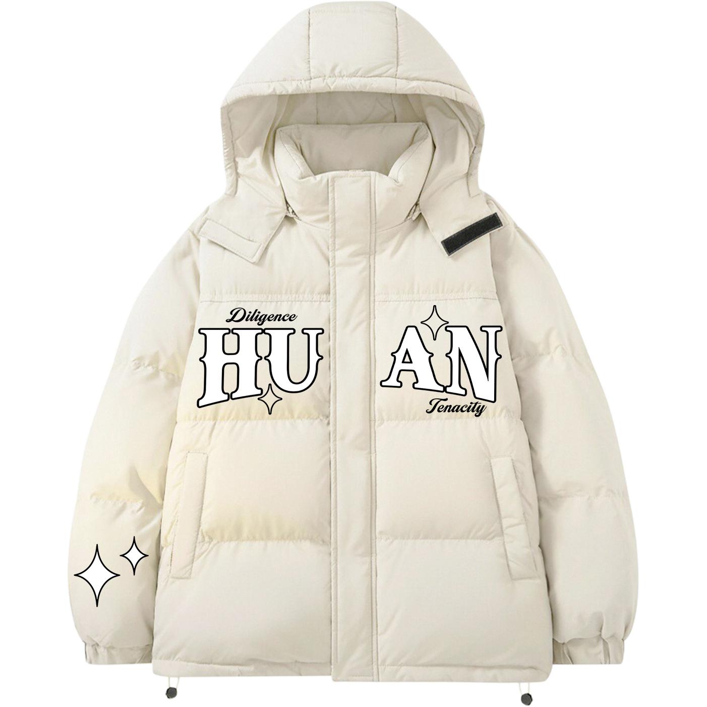 

Пуховик Unisex с капюшоном утепленный HUANQIU, бежевый оранжевый