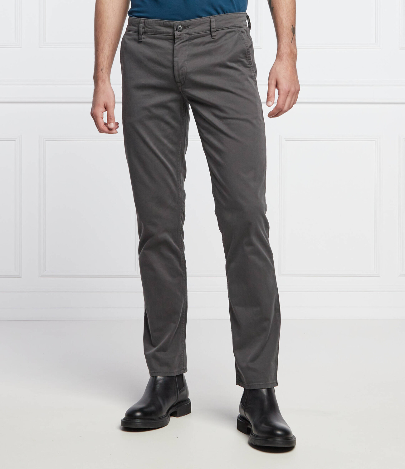 

Брюки BOSS ORANGE chino schino slim fit, цвет grafite