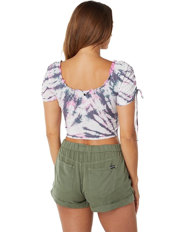 

Топ Volcom Tiedoll Wave Short Sleeve Top, цвет Black White
