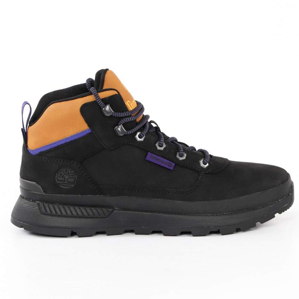 Мужские ботинки Timberland спортивные на шнуровке, черный/оранжевый — фото 4