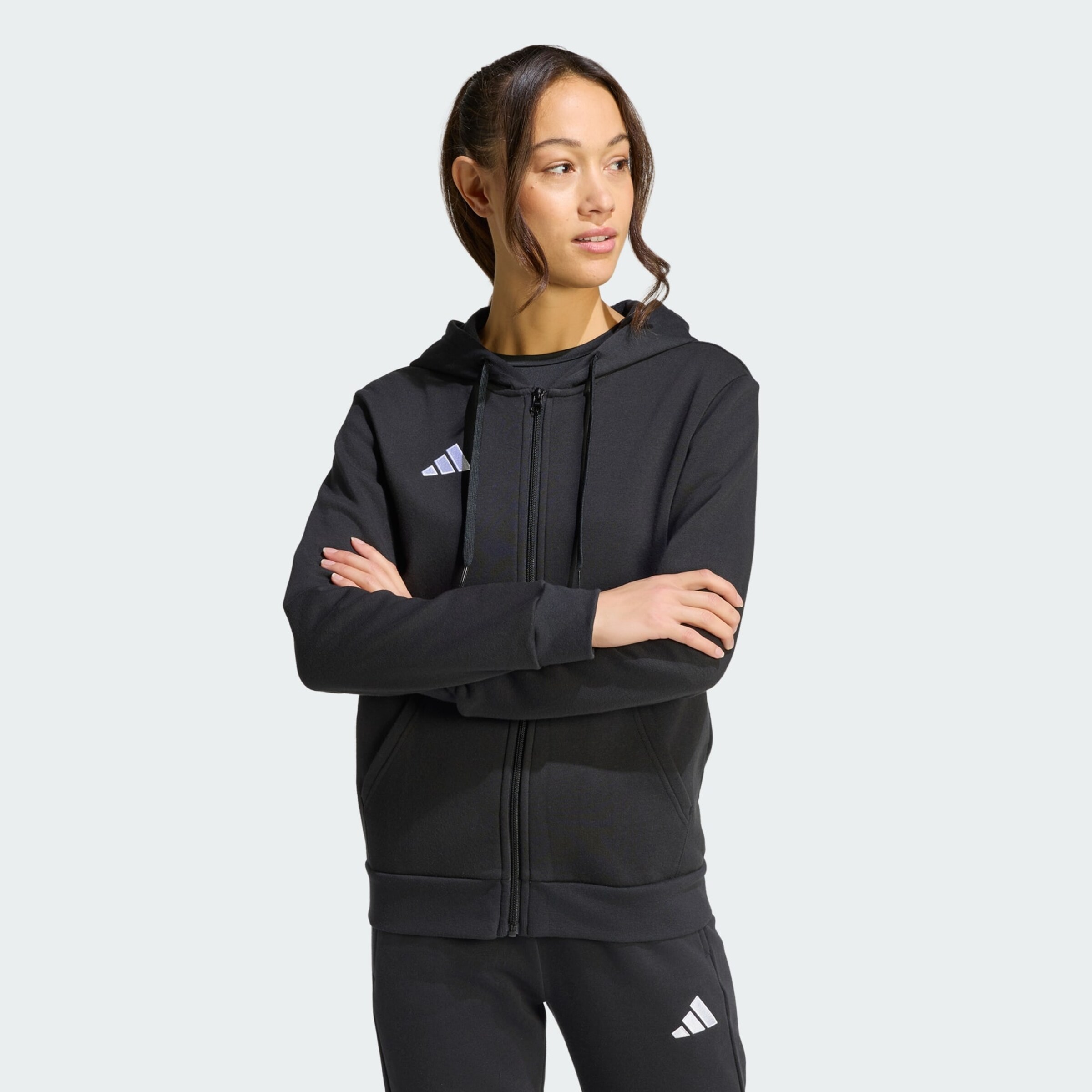 Adidas Performance Спортивный худи на молнии 'Entrada26' в черном цвете — фото 2