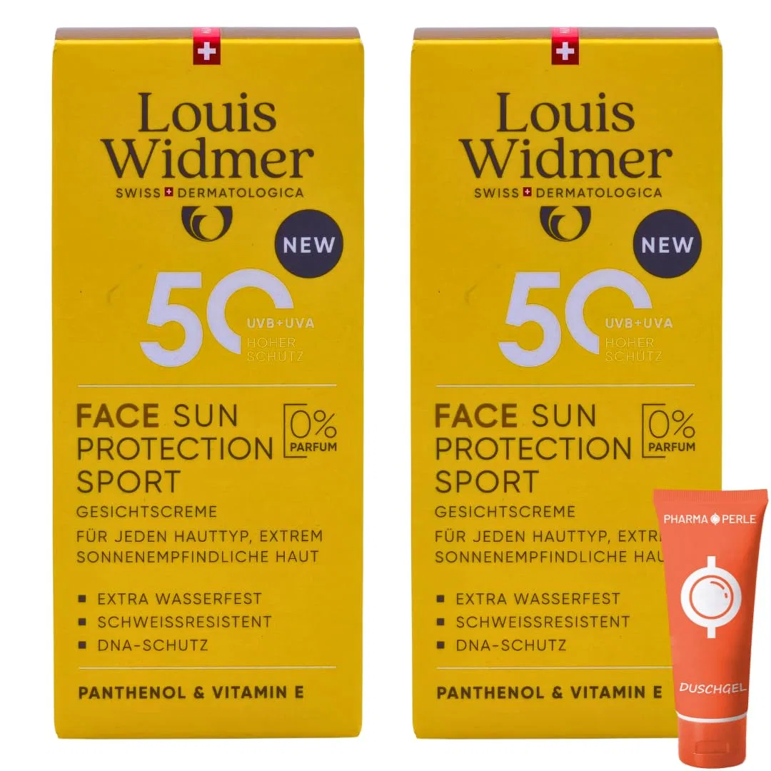 Солнцезащитная эмульсия для лица Louis Widmer Face Sun Protection Sport 50, набор 2 x 50 мл Pharma Perle