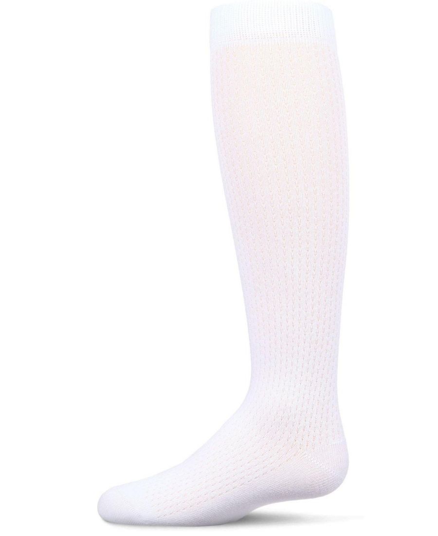 

Высокие носки до колена с ажурным узором для девочек MeMoi, White