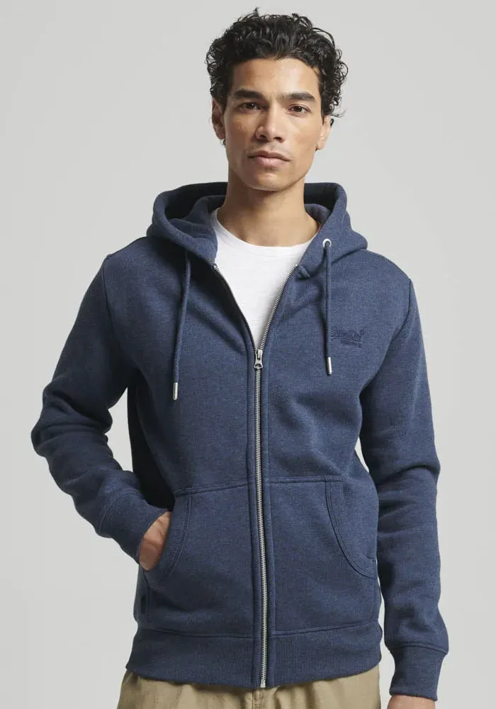 

Толстовка с капюшоном Superdry "ESSENTIAL LOGO ZIP HOODIE", синий