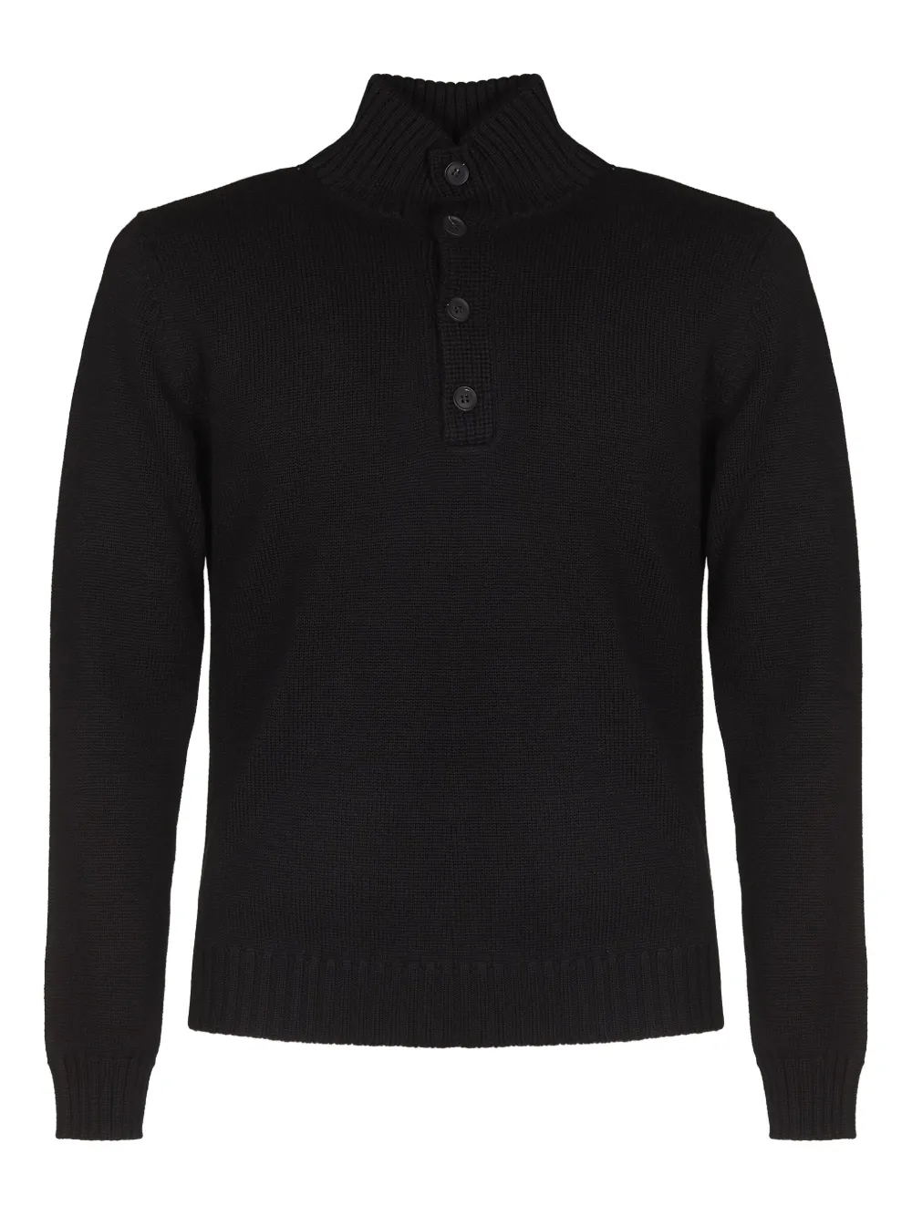 

Свитер с воротником на пуговицах Alpha Studio, черный