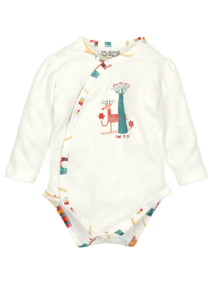 

Nini Боди с длинными рукавами в лесном пейзаже, белое