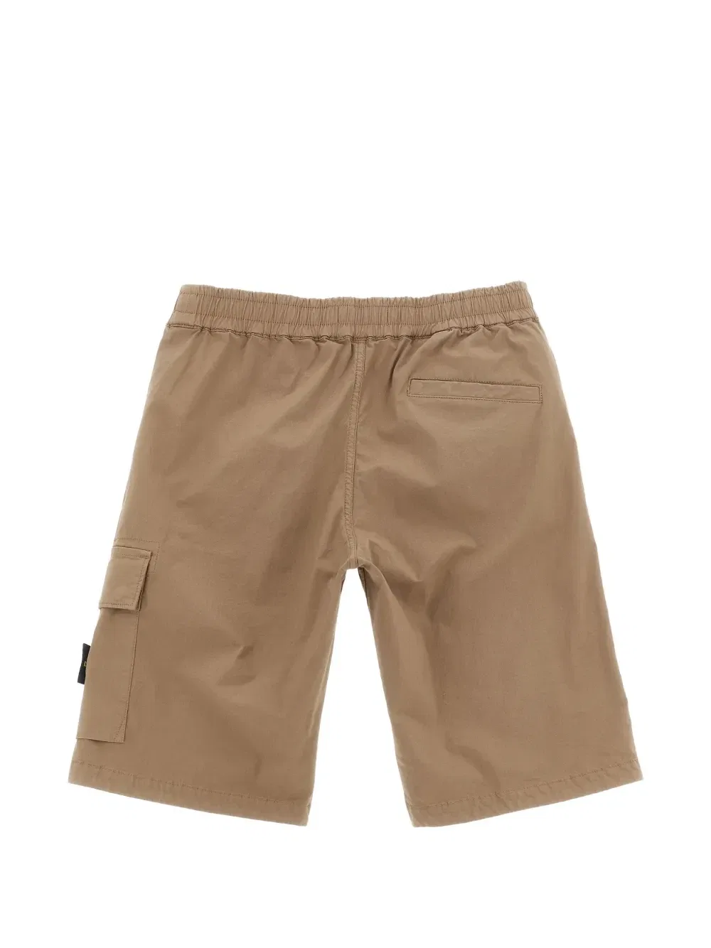 Хлопковые карго-шорты с нашивкой-логотипом Stone Island Junior, бежевый — фото 2