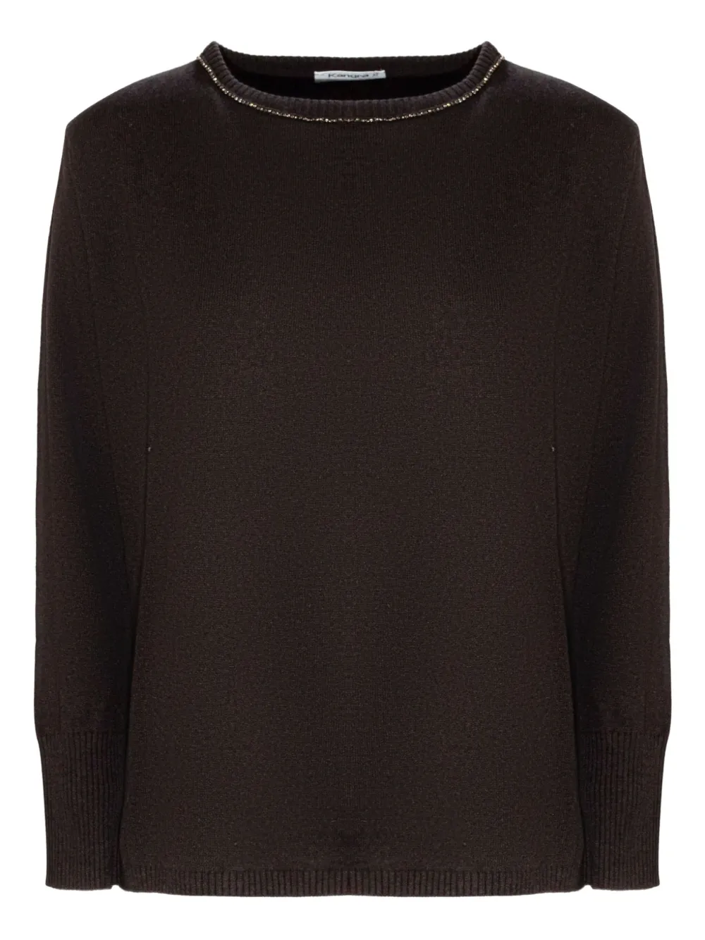 

Свитер с украшенным воротником Kangra, коричневый