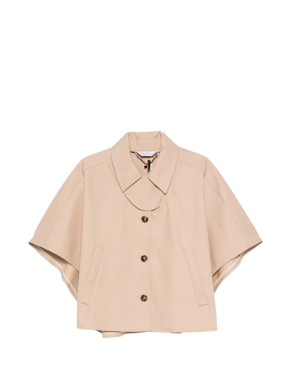 

Кейп из хлопка на пуговицах Max Mara, бежевый