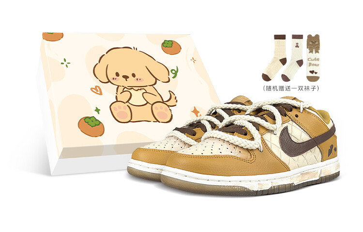 

Кроссовки Nike Dunk Skateboard Shoes Women's Low-Top Beige Brown/Yellow