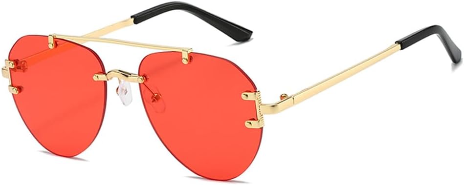 

Солнцезащитные очки без оправы из металла для женщин и мужчин, винтажный стиль, солнцезащитные очки для активного отдыха и вождения, защита от УФ-излучения UV400 KTUCN, 05