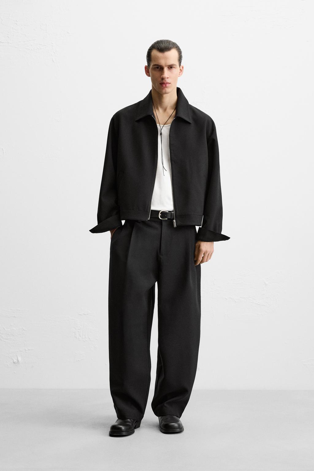 

Укороченный жакет по фигуре ZARA, черный
