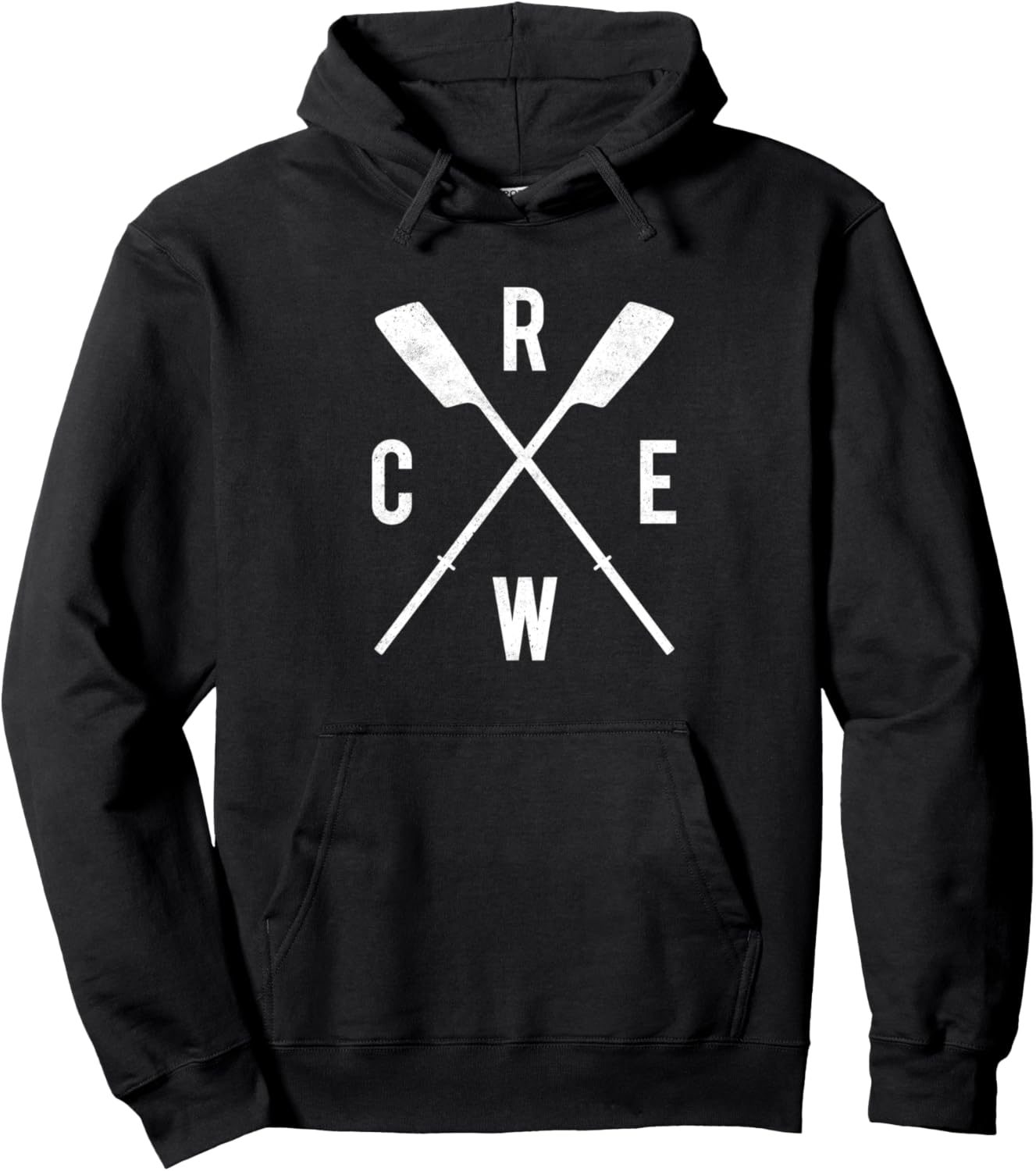 

Худи с изображением команды гребцов, скрещенных весел Rowing Crew Team, черный