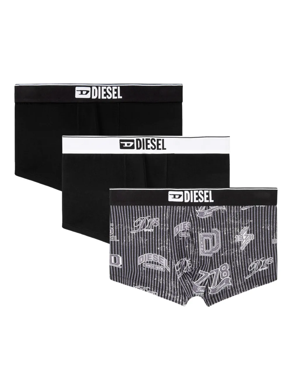 

Набор боксеров с логотипом Damien-d на поясе и принтом Diesel, черный