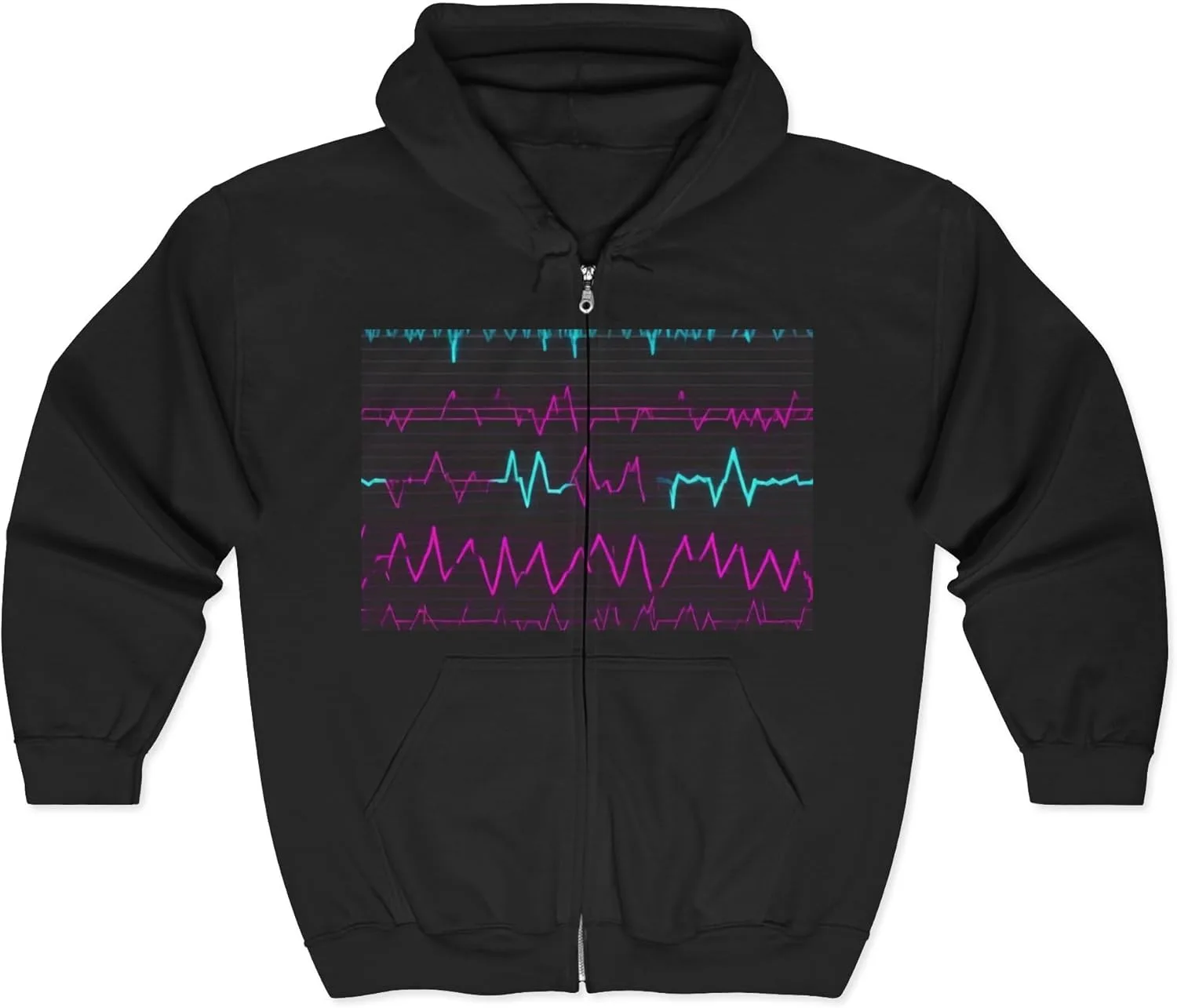 Unisex Heavy Blend Full-Zip Hooded Sweatshirt Boostlete Boost Mode Pattern EKG Modern 0111
