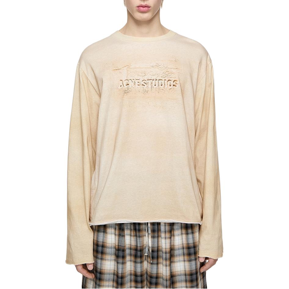 Футболка с длинным рукавом Acne Studios, бежевый — фото 3