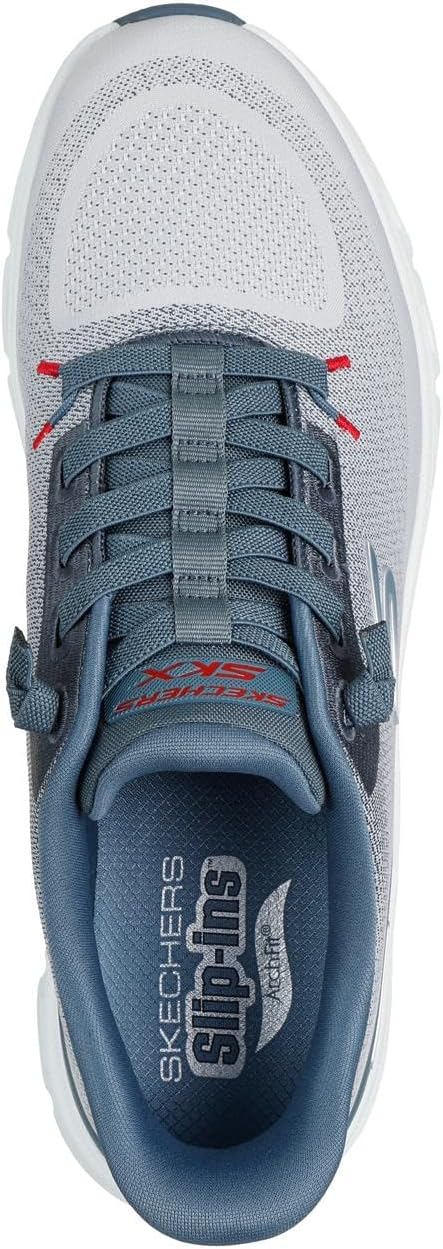 Мужские кроссовки Skechers Arch Fit Glide-Step Pro с удобной вставкой и легким надеванием, синий/серый/светло-серый — фото 3