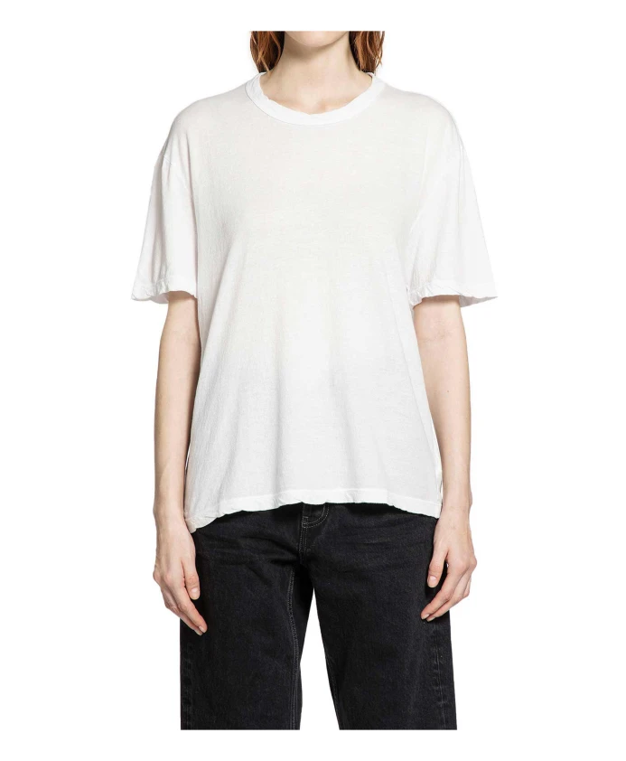 

Белая хлопковая трикотажная футболка свободного кроя с круглым вырезом James Perse, белый