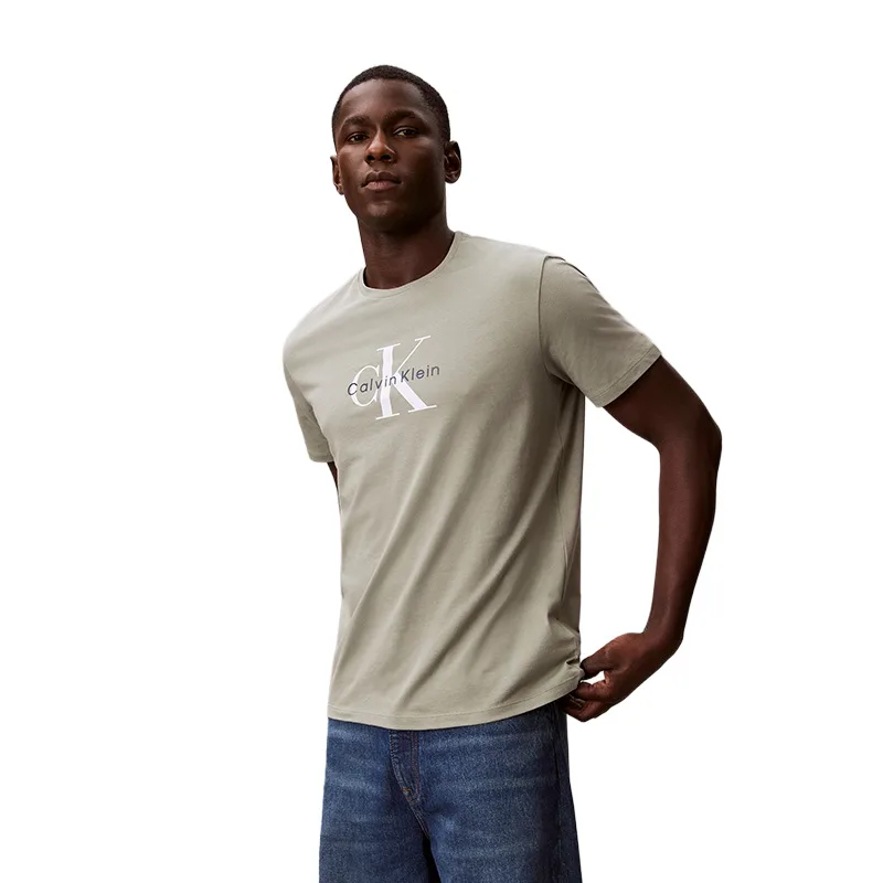 Футболка унисекс с круглым вырезом Calvin Klein, PEZ-Light Gray Green — фото 4