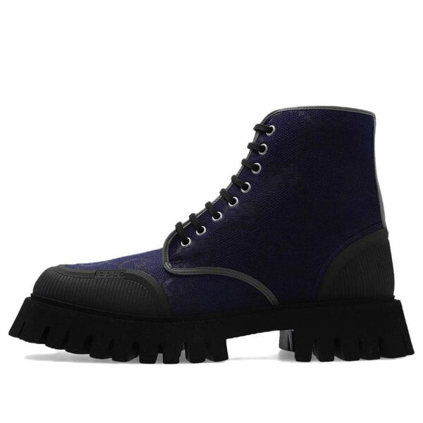 

Кроссовки maxi gg lace up sneakers 'navy' Gucci, синий