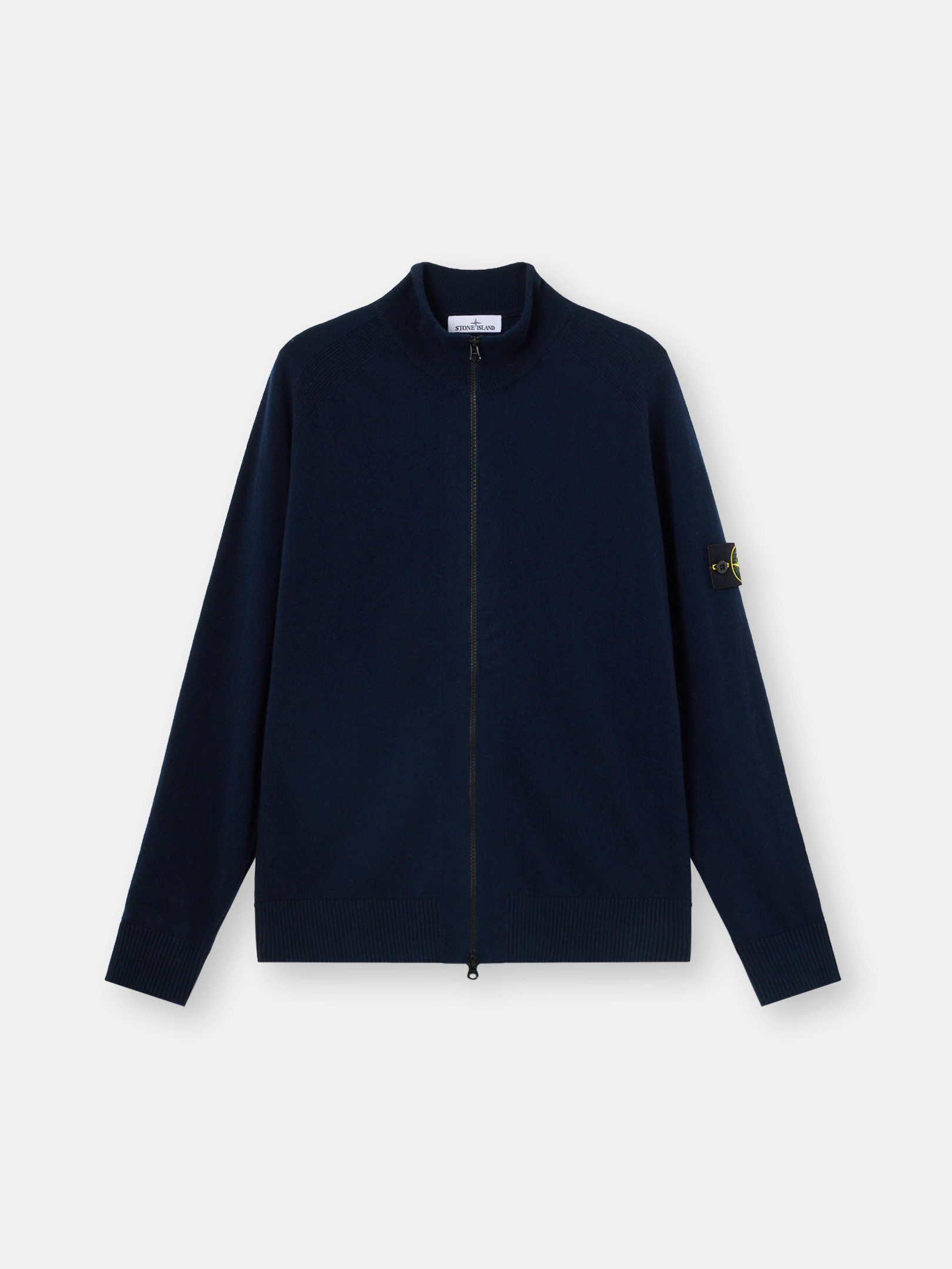 

Свитер на молнии с рукавами реглан и ребристой отделкой Stone Island 5100044 LIGHT RWS GEELONG WOOL, Navy Blue