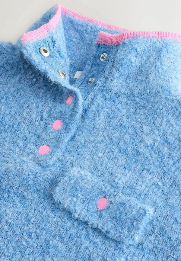 Джемпер стандартного кроя с воротником-стойкой и карманом Next, Light Blue/Pink Tipped — фото 2
