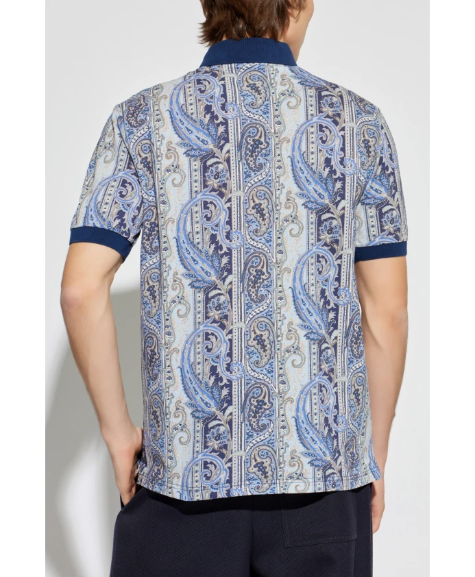 Поло с узором Etro, синий — фото 4