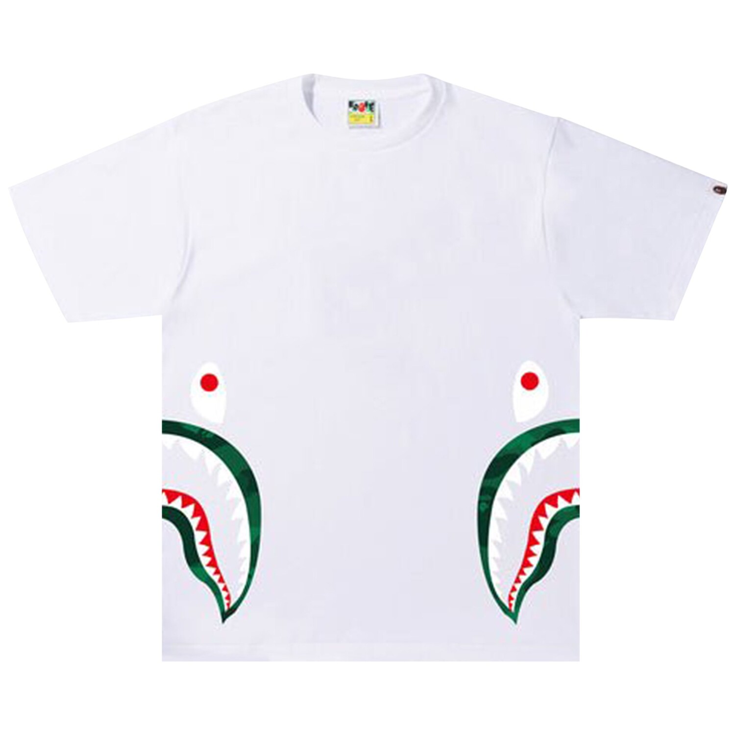 

Футболка BAPE Color Camo Side Shark, Белый/Зеленый
