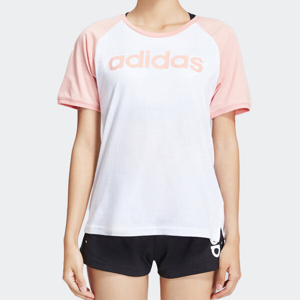 Футболка neo colorblock с принтом логотипа с коротким рукавом розовые Adidas, розовый — фото 4