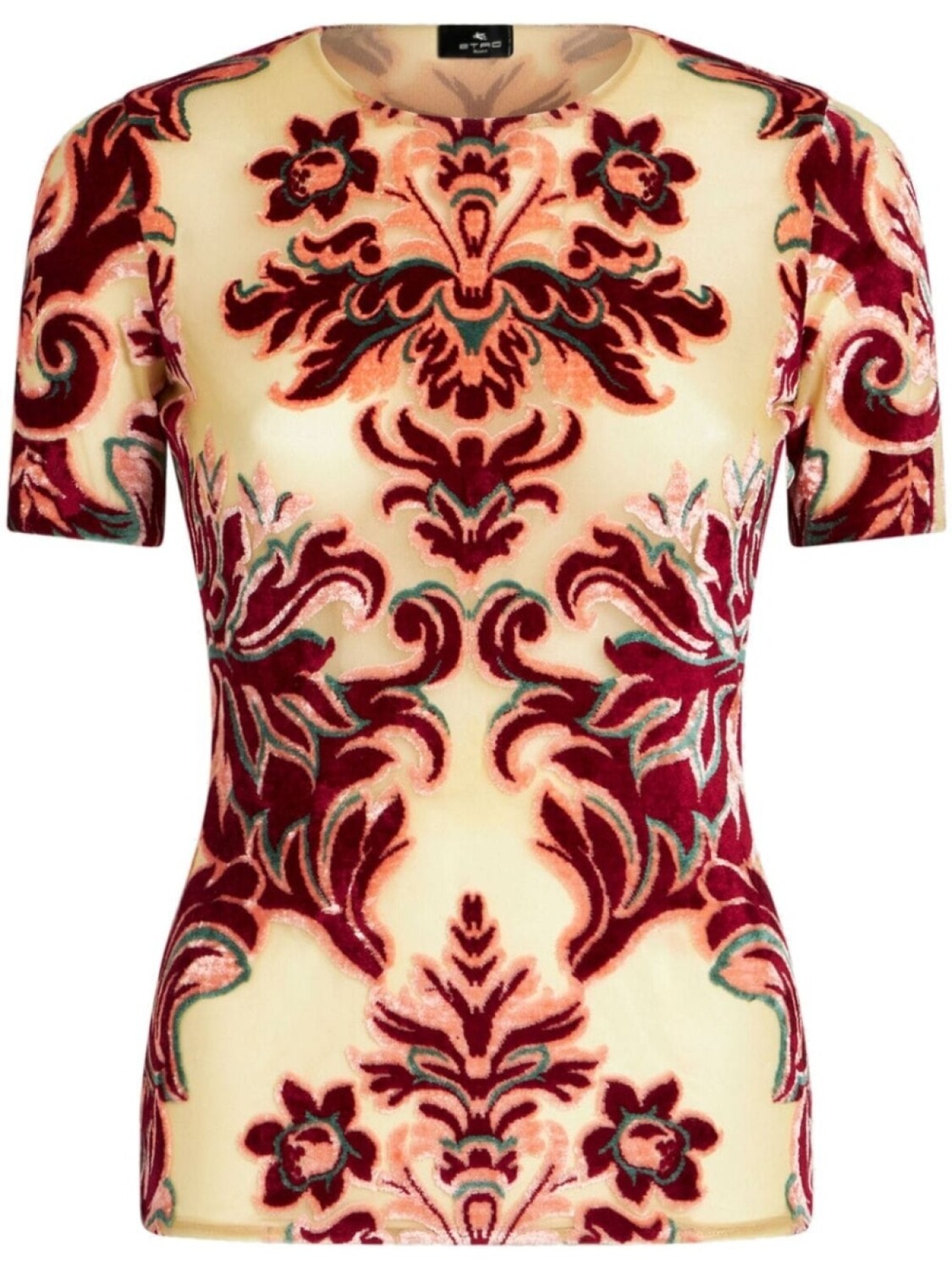 

Футболка из тюля с жаккардовым узором ETRO, бежевый