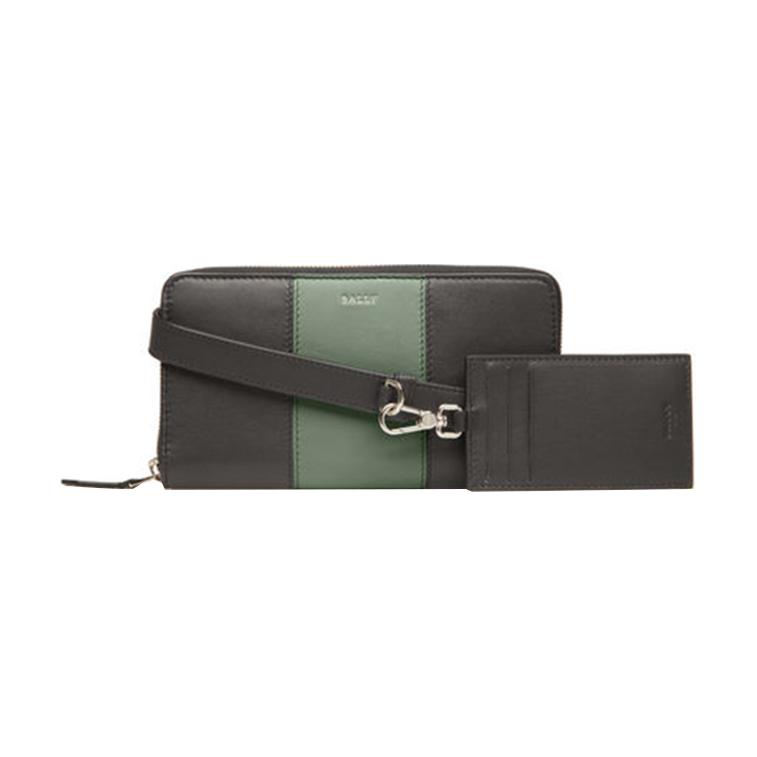 

BALLY Кошелек из коровьей кожи, малый мужской, black green multicolor