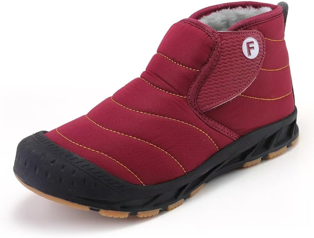 

Женские и мужские теплые зимние ботинки Stunner, с меховой подкладкой, водонепроницаемые, для улицы и снега, без шнуровки, Upgrade Wine Red