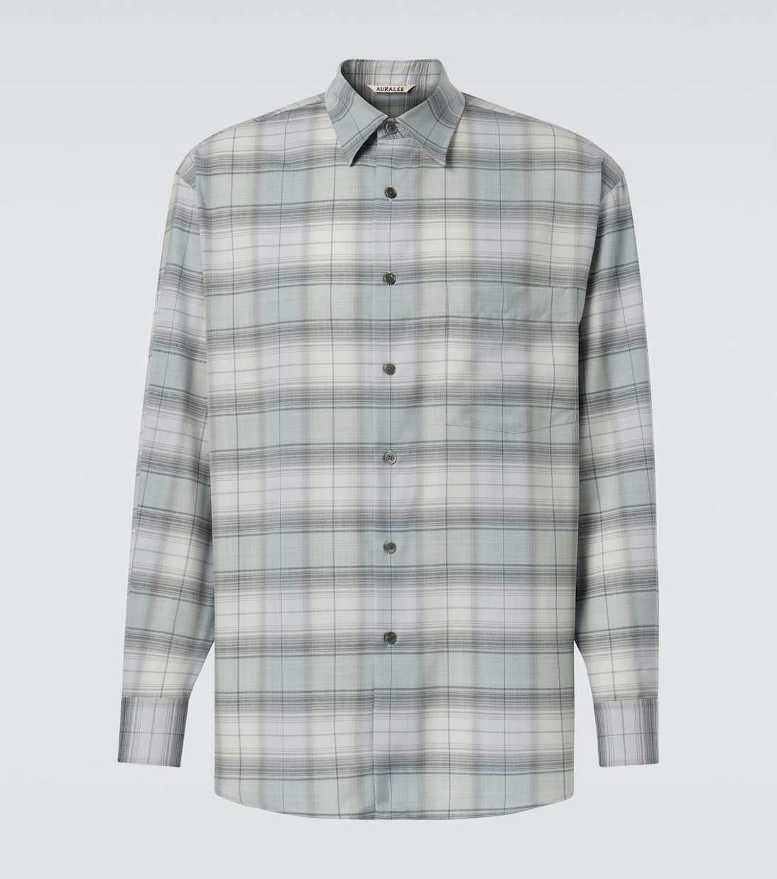 

Проверенная шерстяная рубашка Auralee, Blue Green Check