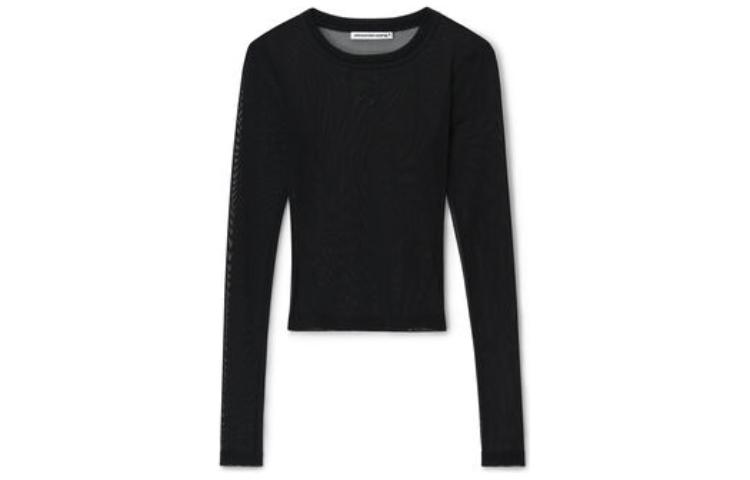 

Alexander Wang Топ с длинными рукавами из прозрачной сетки черного цвета