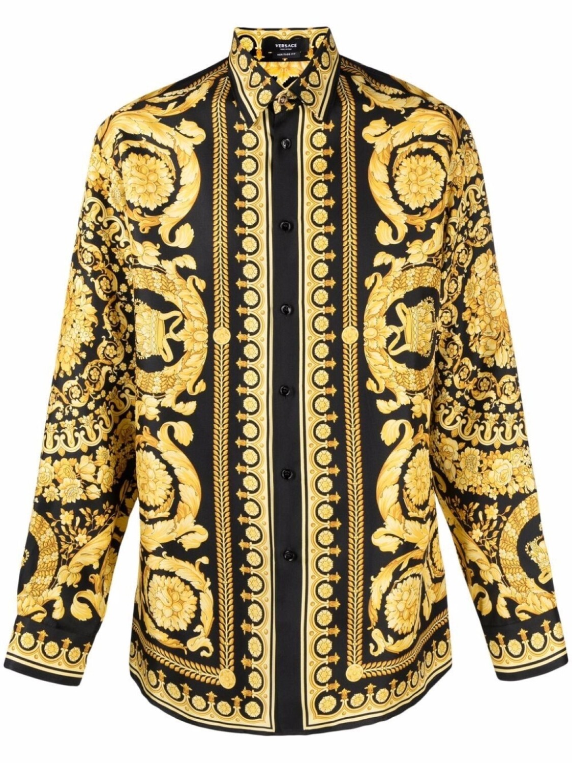 

Versace шелковая рубашка с принтом Baroque, черный